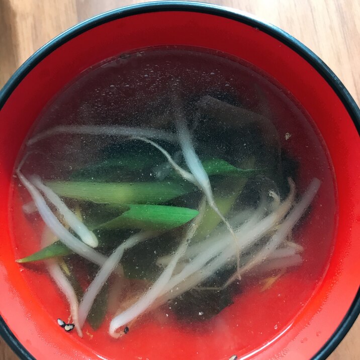 もやしとワカメの中華スープ